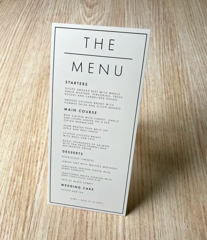 FAST PRINT Menu Cards DL Single-sided