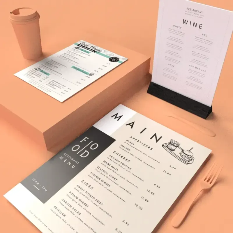 Hospitality Menu Printing