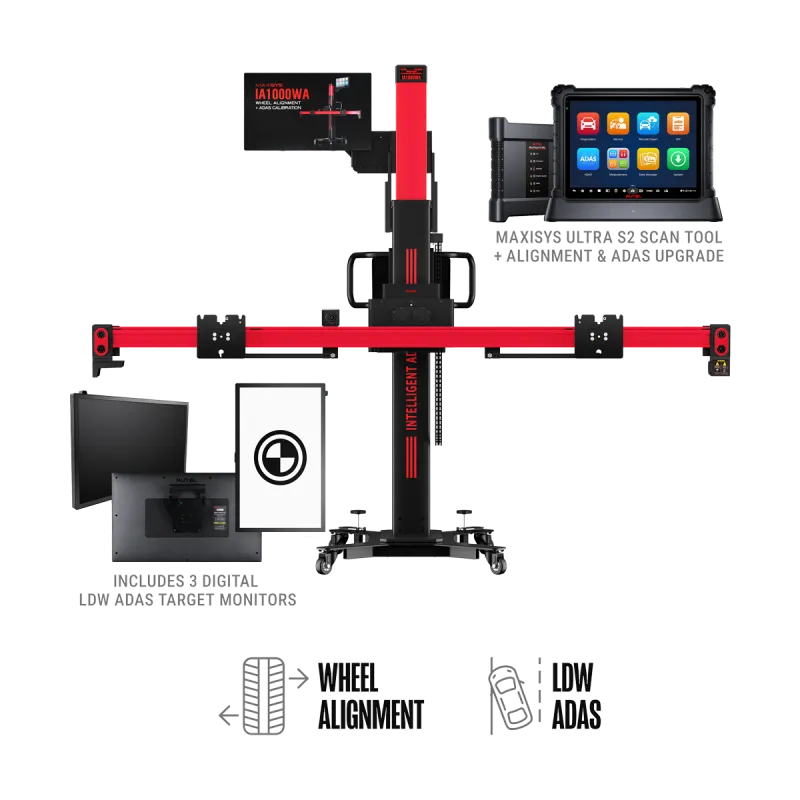 Autel MaxiSys IA1000 System with MS Ultra S2 and Digital LDW Targets