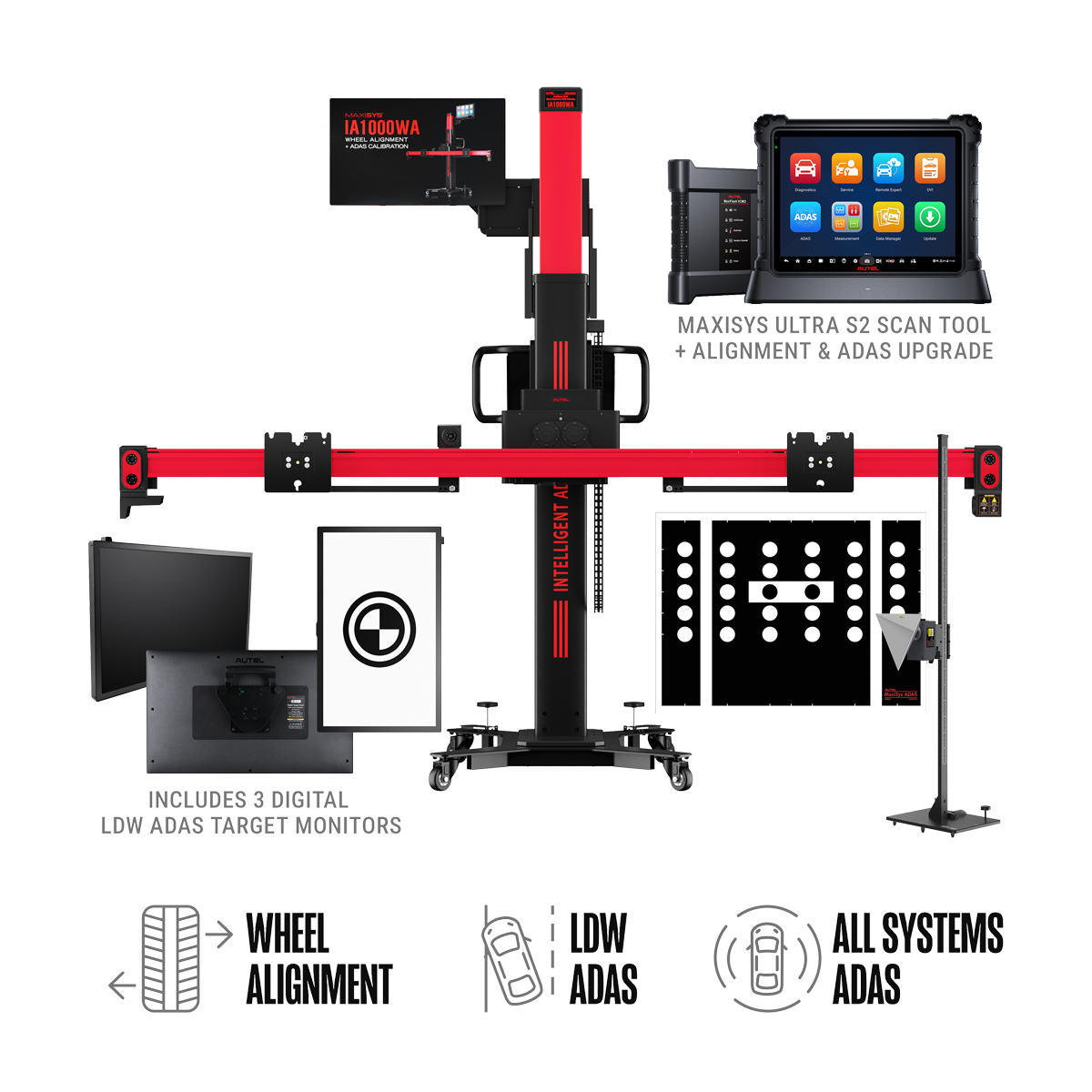 Autel MaxiSYS IA1000ASTDT All-Systems ADAS Calibration with Digital Targets Autel MaxiSYS IA1000ASTDT All-Systems ADAS Calibration with Digital Targets