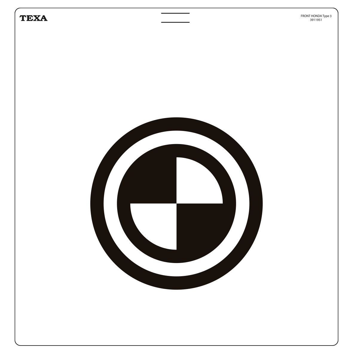 TEXA Front video camera calibration target for HONDA/ACURA USA (needs support kit 3912713)***