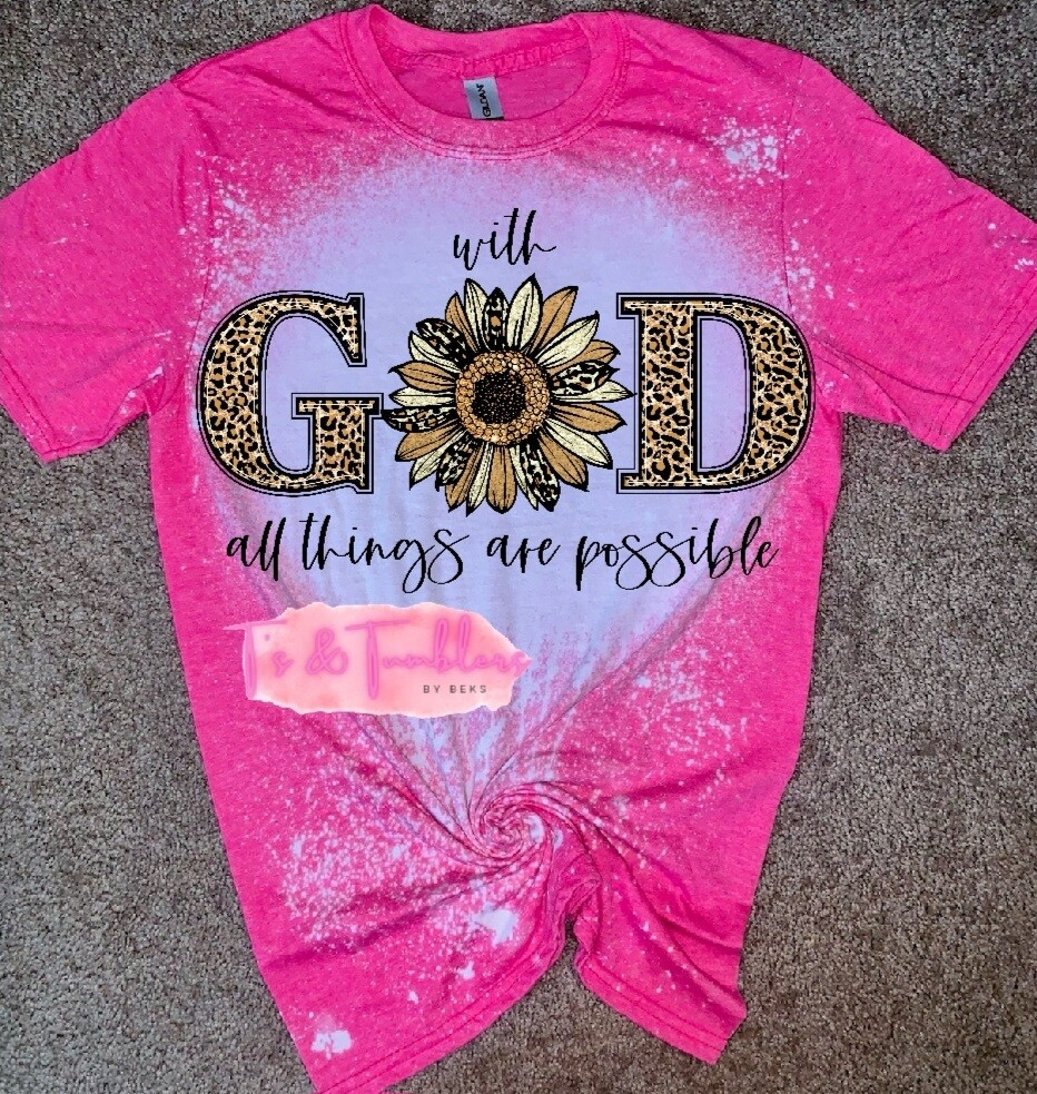 With God ALL Things ARE Possible, Women&#39;s Cheetah Graphic T-shirt