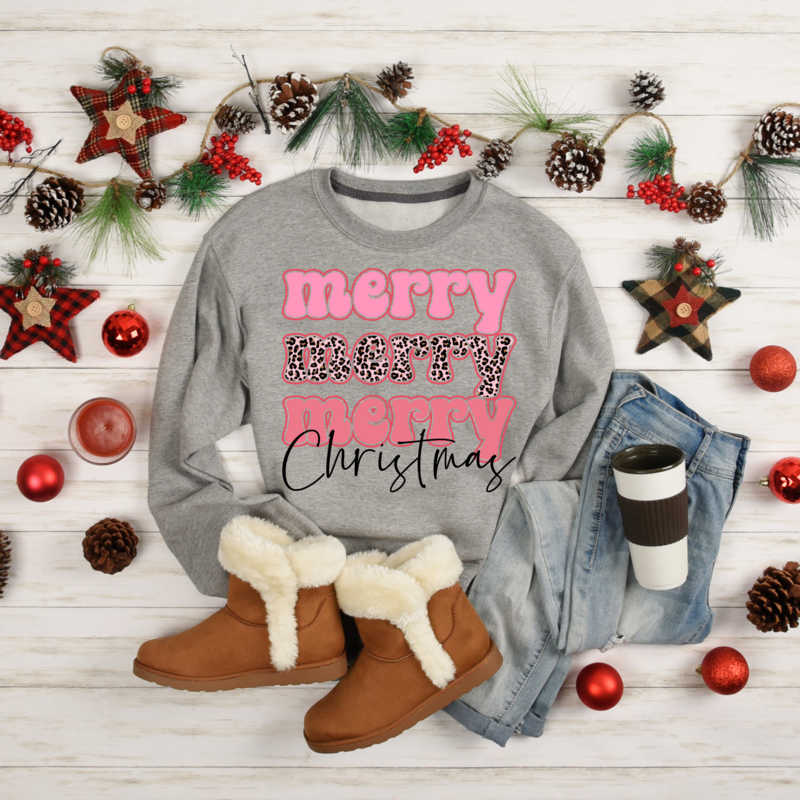 &quot;Merry, Merry Christmas&quot; crewneck sweater