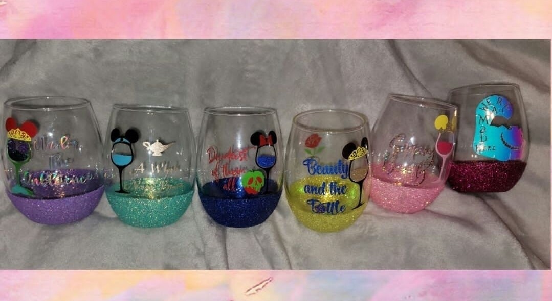 20oz Princess Stemless Wine Glasses