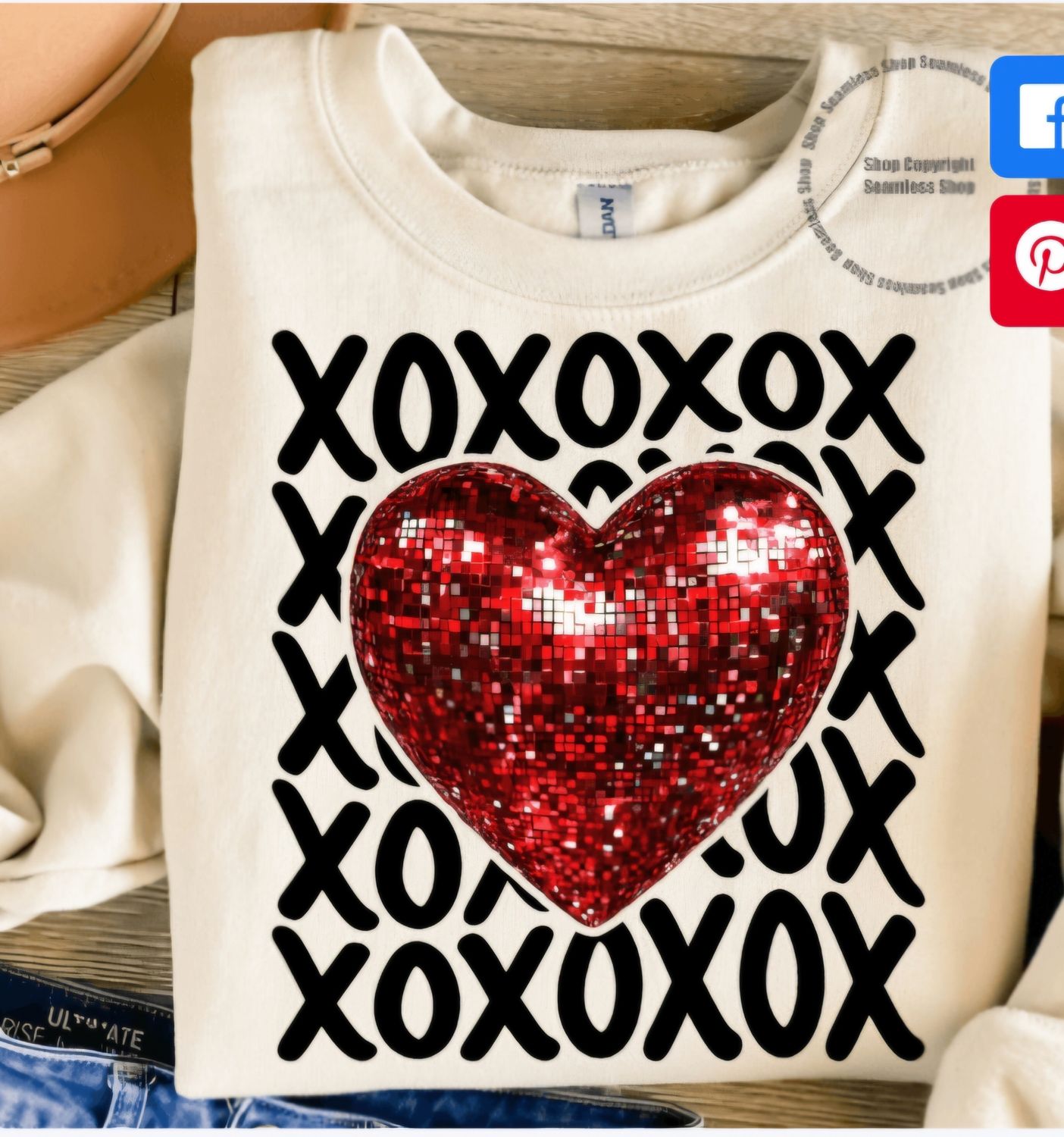 Valentines Glitter crewnecks