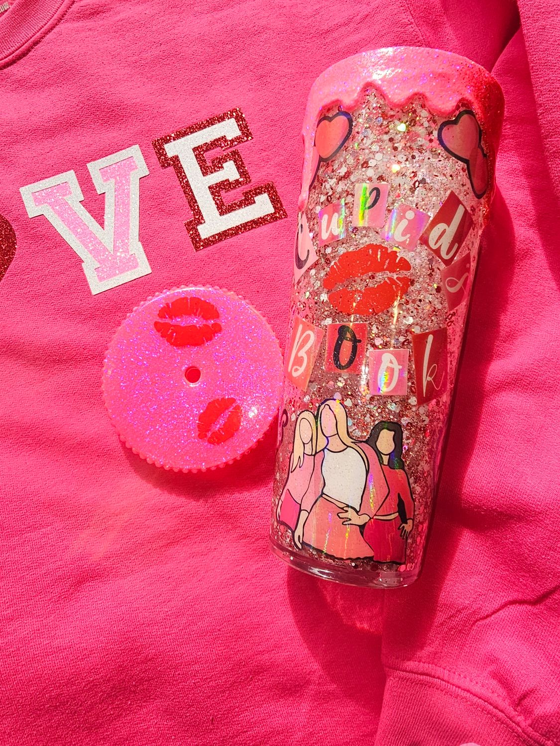 24oz valentine&#39;s day snowglobe tumbler
