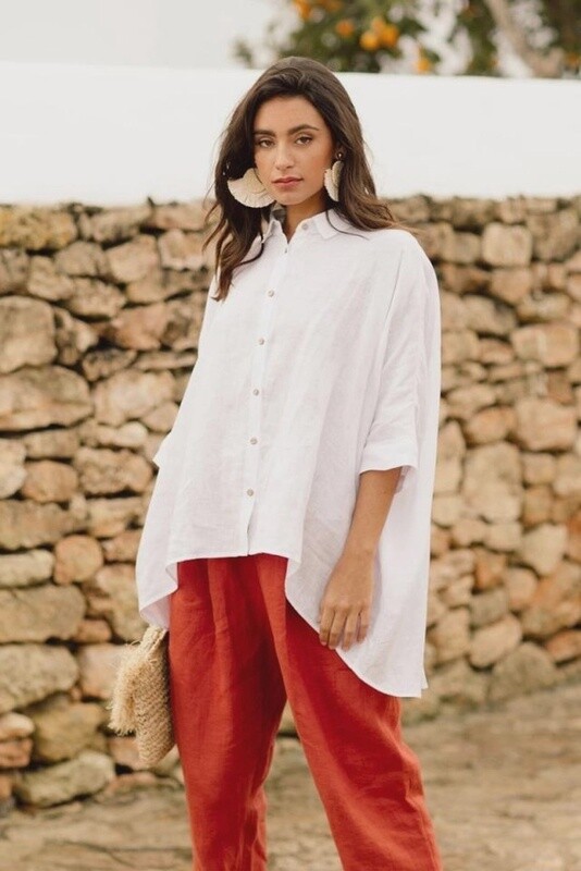 Lightweight Linen Shirt Hana In White