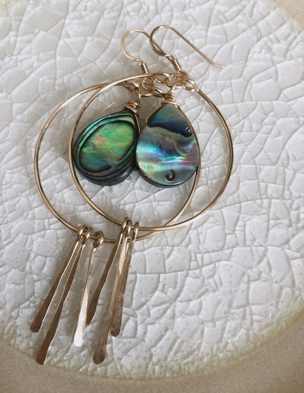 Circle Hoops Abalone and Spikes