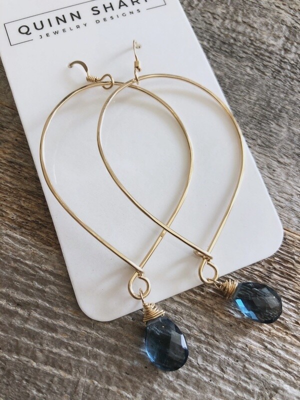 Inverted Teardrop with Gemstone Drop