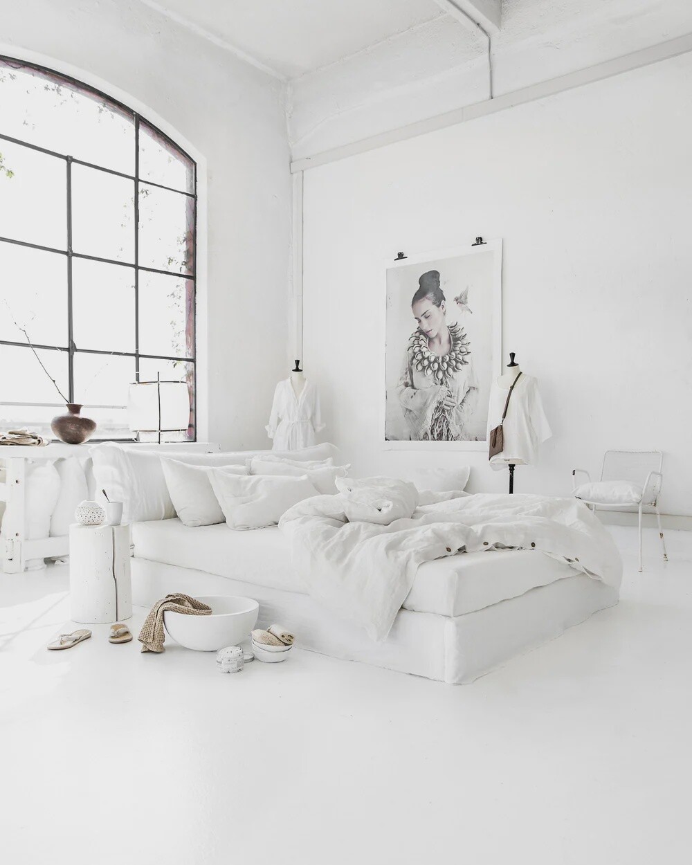White Linen Sheet Set (4pcs) Full/Double (Deep Pocket)