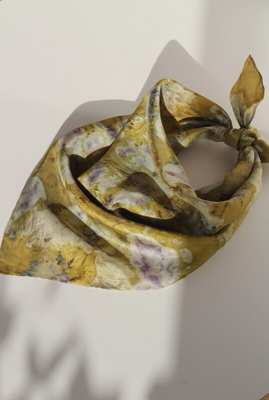 Silk Scarf - Plant Dyed - Olive Green (Small)