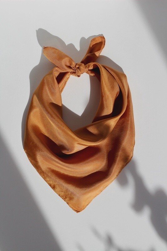 Silk Scarf- Naturally Dyed - Copper (Medium)