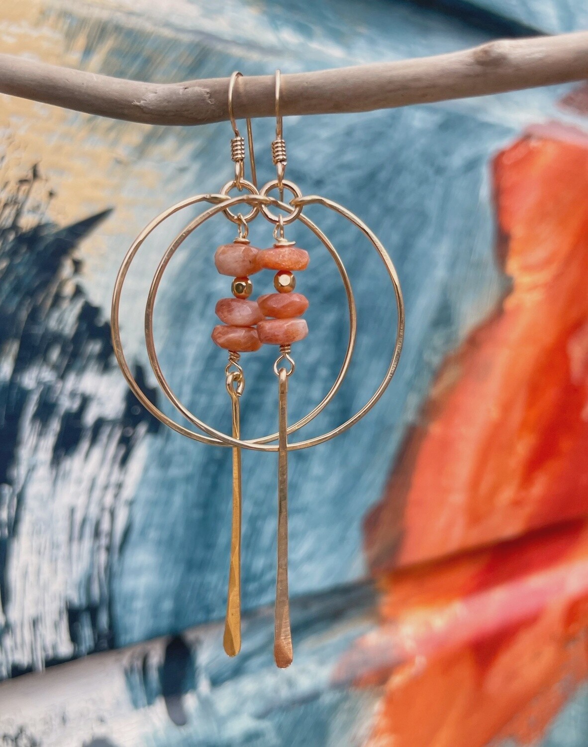 Sunstone Chip Hoops