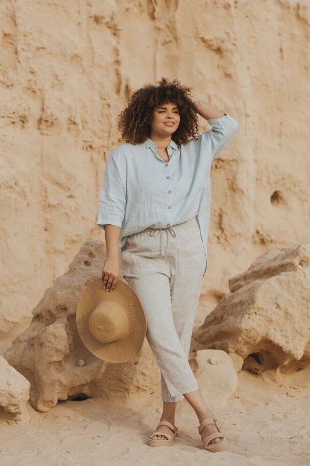 Domme Linen Pants In Natural Melange