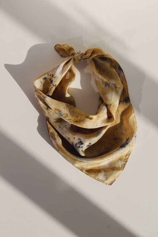 Silk Scarf-Naturally Dyed-Gold (Large)