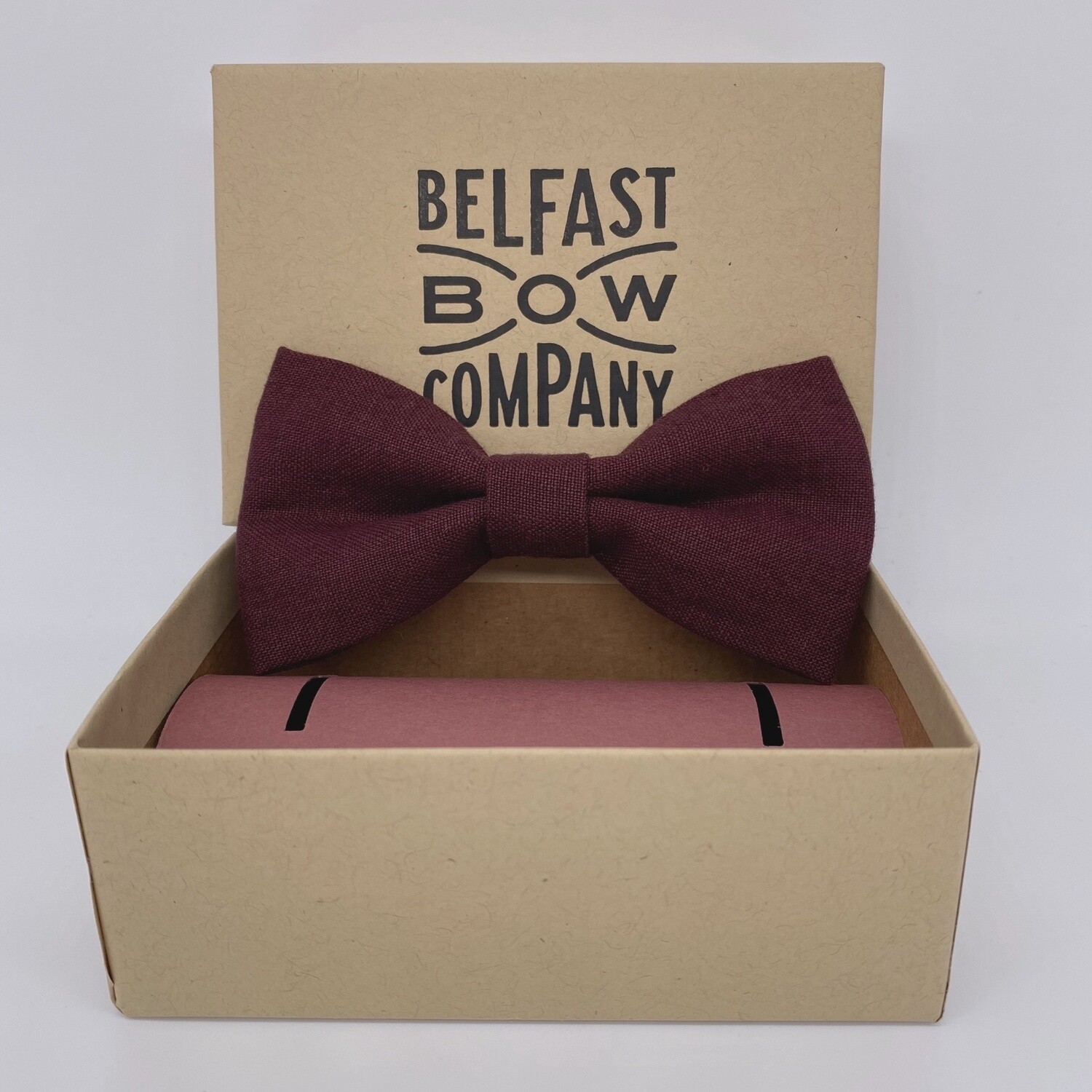 Irish Linen Bow Tie in Burgundy