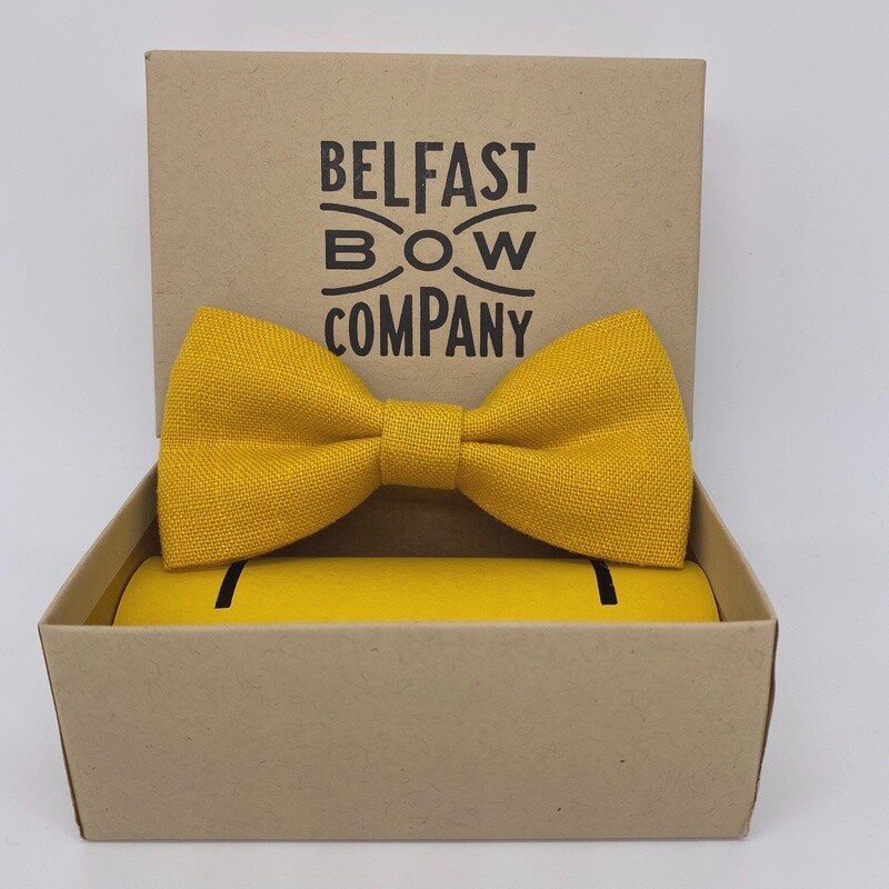 Irish Linen Bow Tie in Belfast Yellow