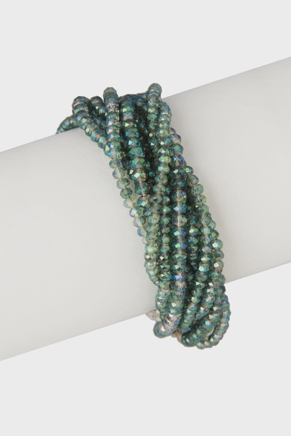 Multi Strand Crystal Bracelet, Colour: Green