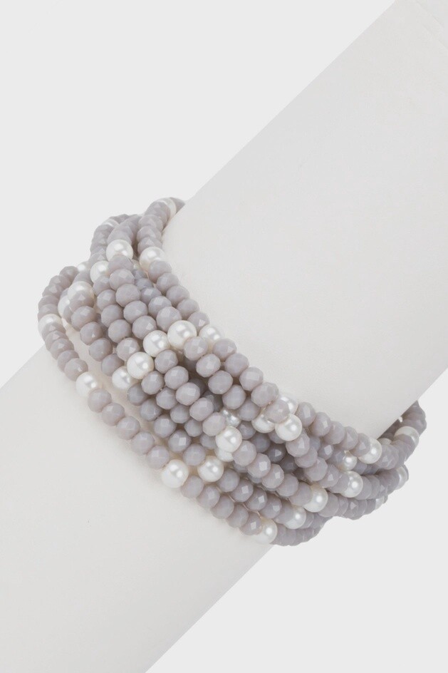 Crosby Crystal Pearl Bracelet, Colour: Grey