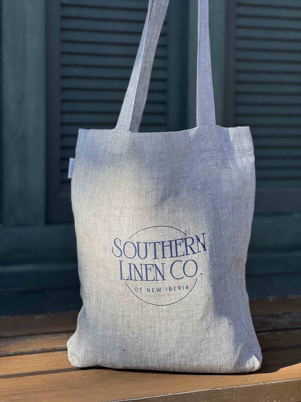 Linen Tote Bag in Gray Melange