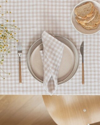 Natural Gingham Linen Napkin (Set of 2)