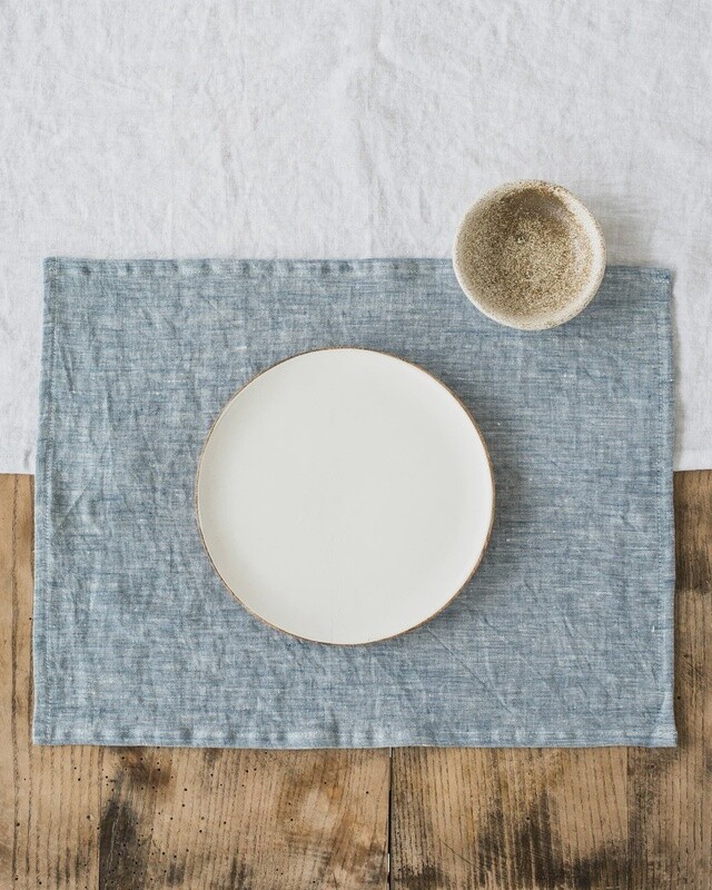 Blue Melange Linen Placemat (Set of 2)