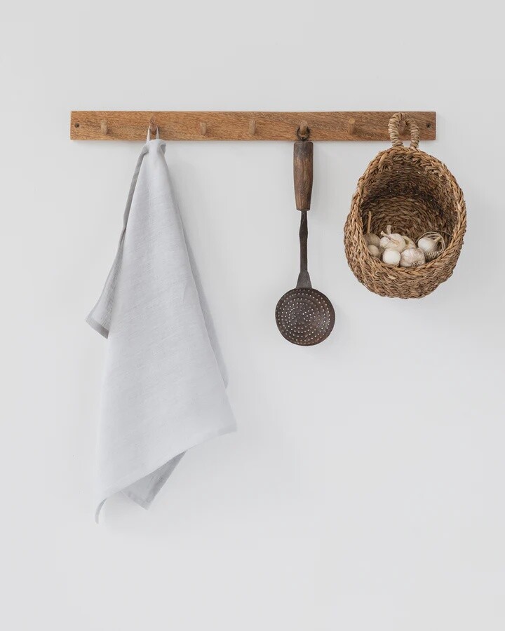 Light Gray Linen Tea Towel