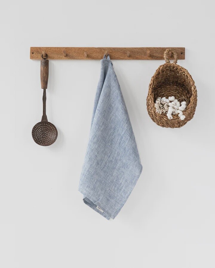 Blue Melange Linen Tea Towel