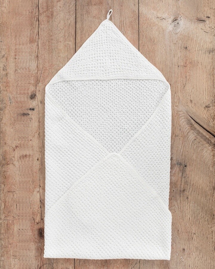 Hooded Baby Towel in White