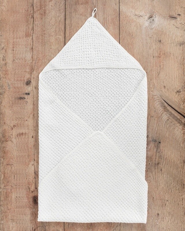 Hooded Baby Towel in White