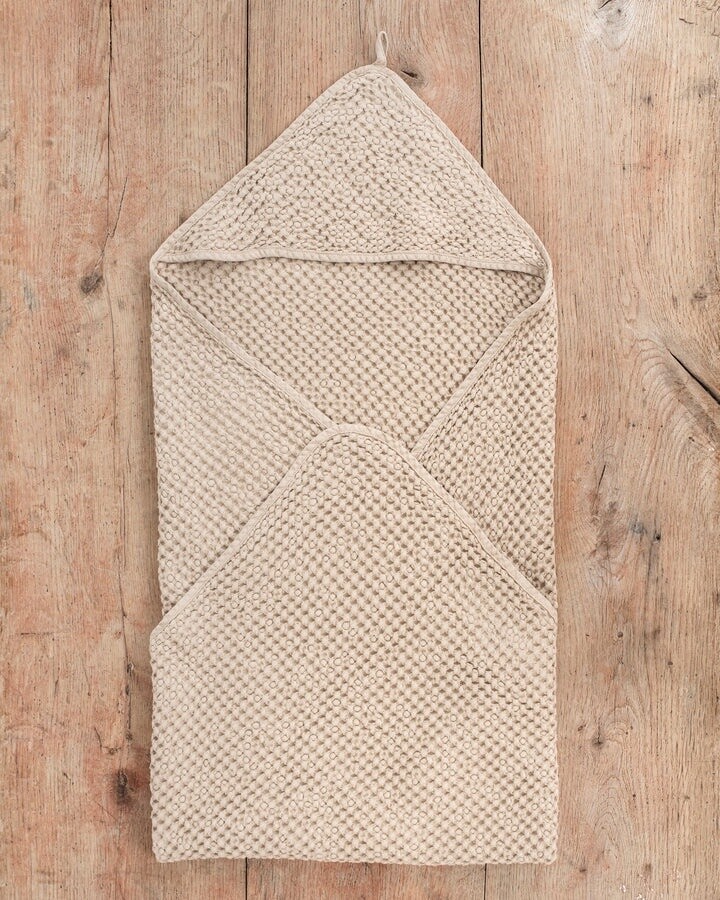 Hooded Baby Towel in Beige