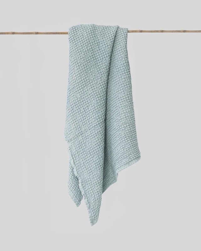 Dusty Blue Waffle Bath Towel