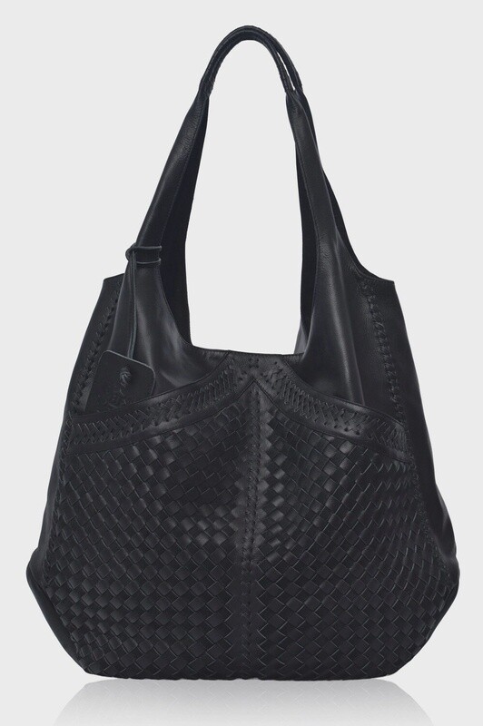 Black French Lover Oversized Hobo Bag
