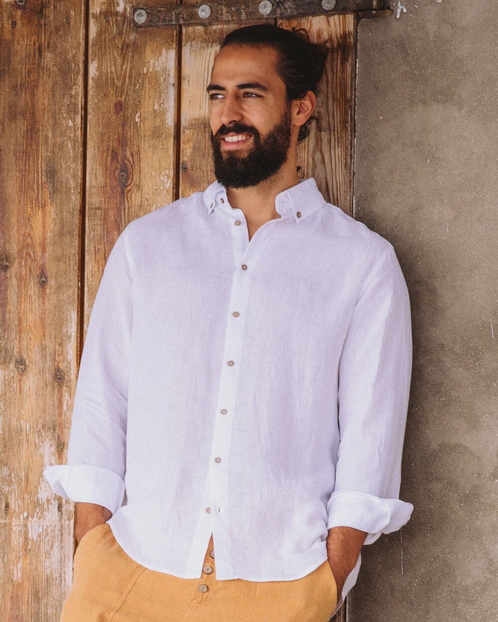 Linen Shirt Nevada In White