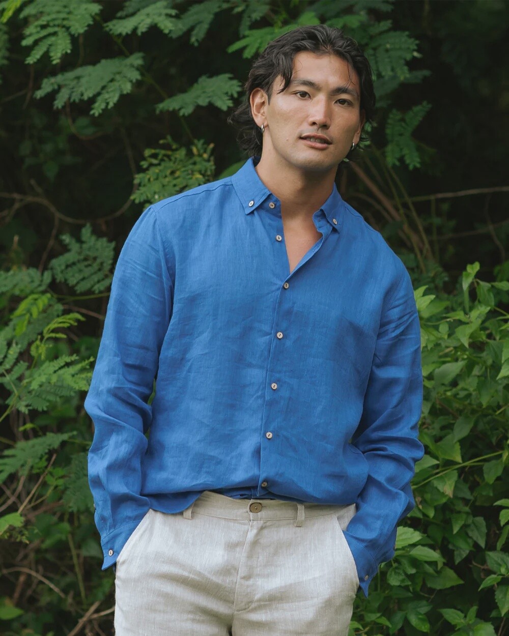 Linen Shirt Nevada In Classic Blue