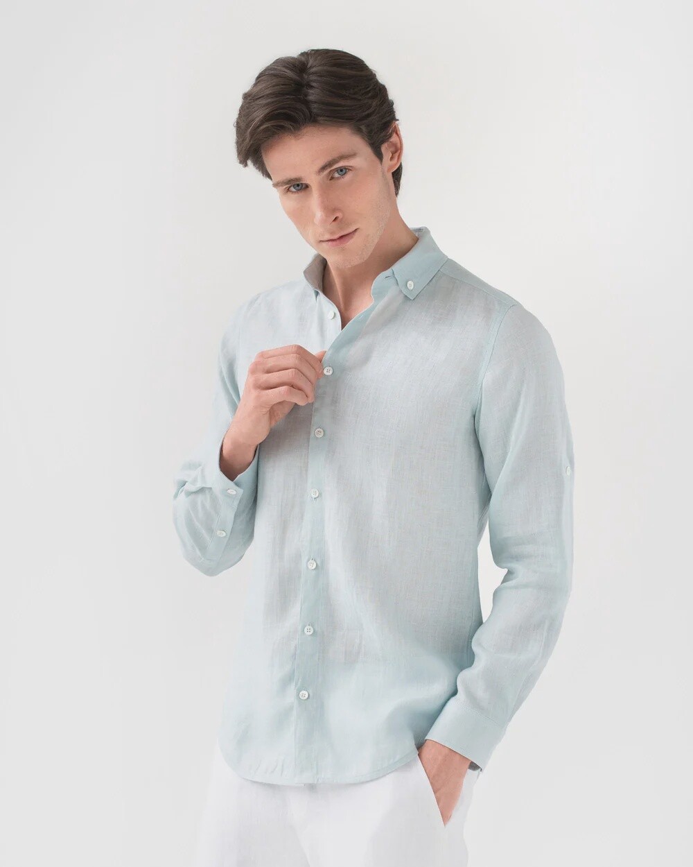 Linen Shirt Coronado In Dusty Blue