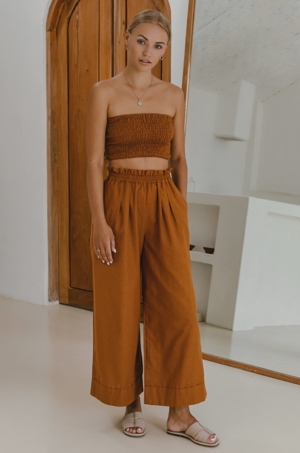 Delhi Linen Pants In Hazel