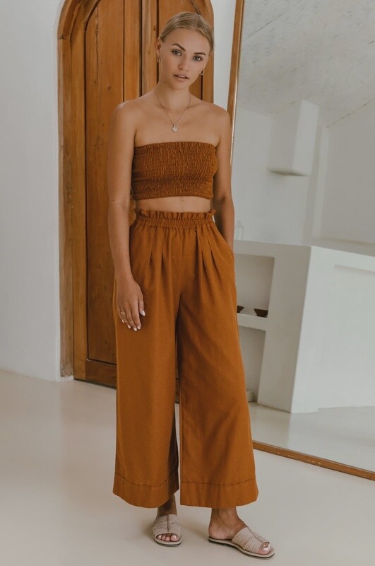 Delhi Linen Pants In Hazel