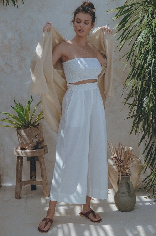Delhi Linen Pants In Off White