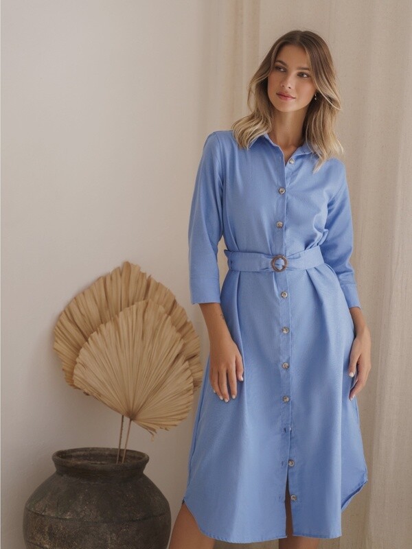 Jess Shirt In Caribbean Blue