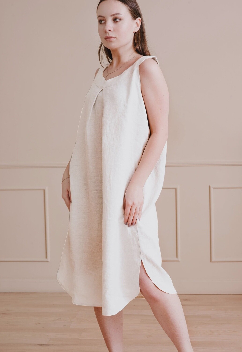 Restful Linen Nightdress (2 colors), Colour: White, Size: XL
