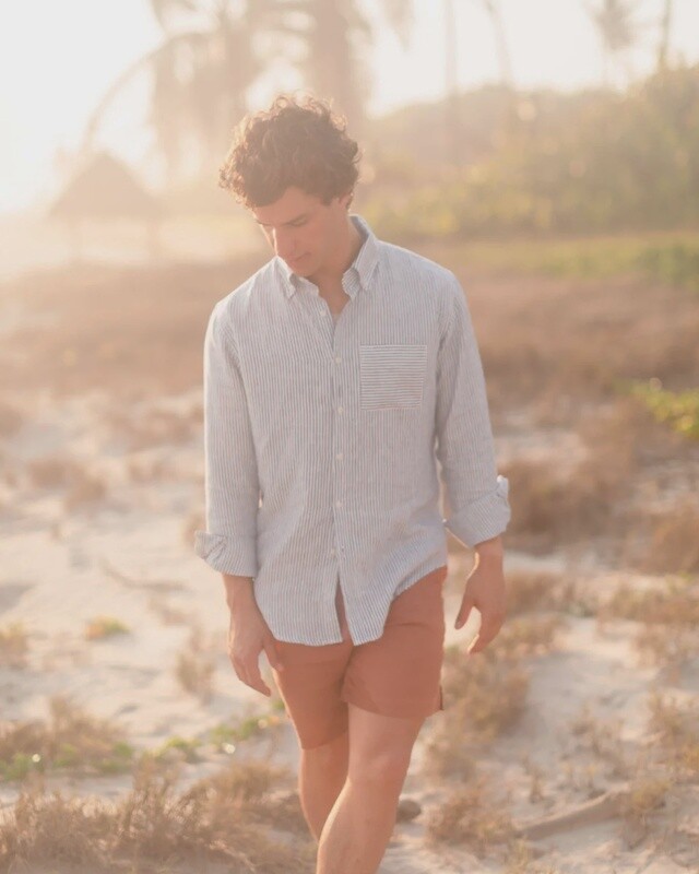 Playa Linen Shirt In Lines