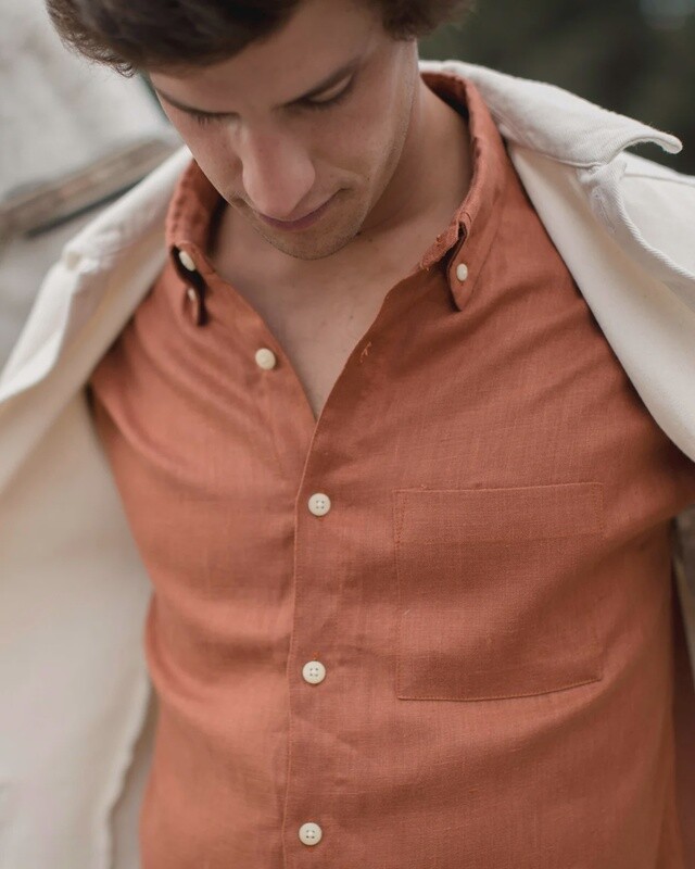 Playa Linen Shirt In Sequoia