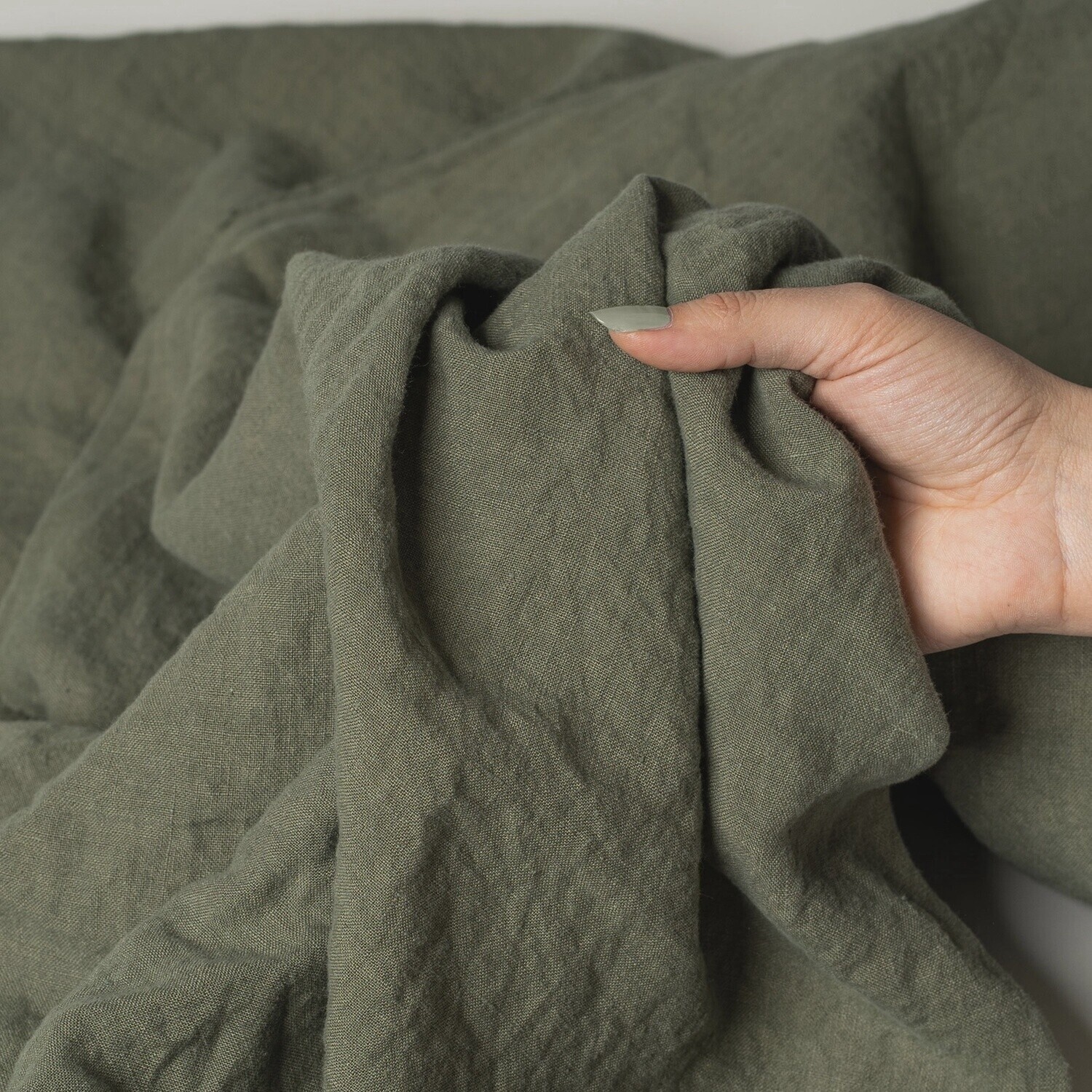 Mini Dakota Kids&#39; Linen Pants in Stone Green