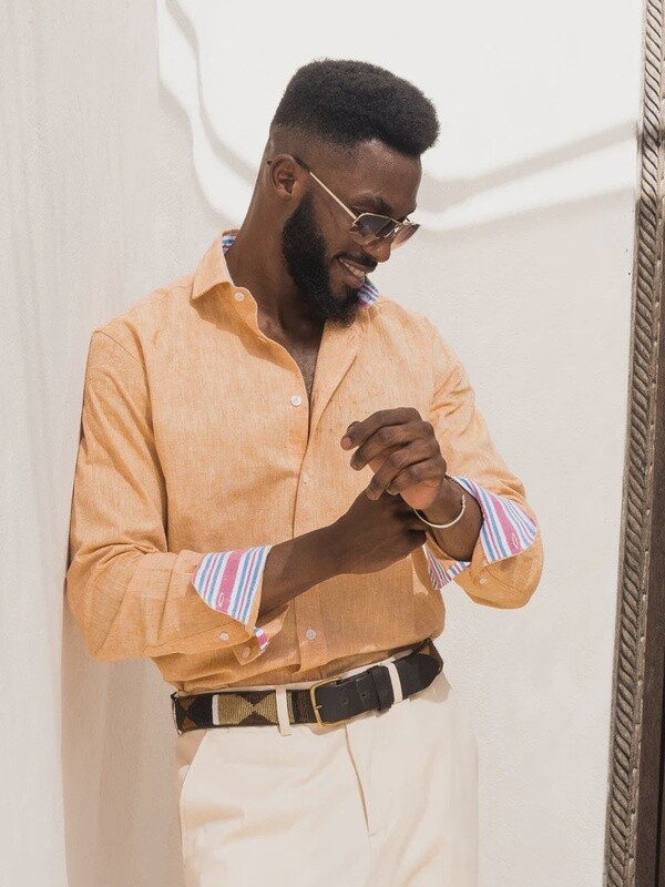 Jua Tangerine Linen Shirt