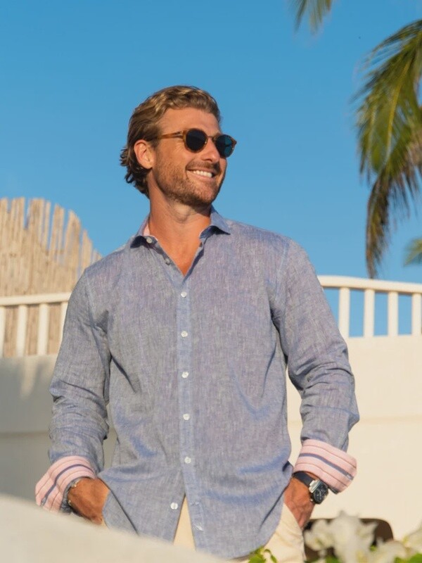 Mida Blue Linen Shirt