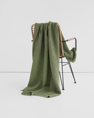Forest Green Waffle Throw