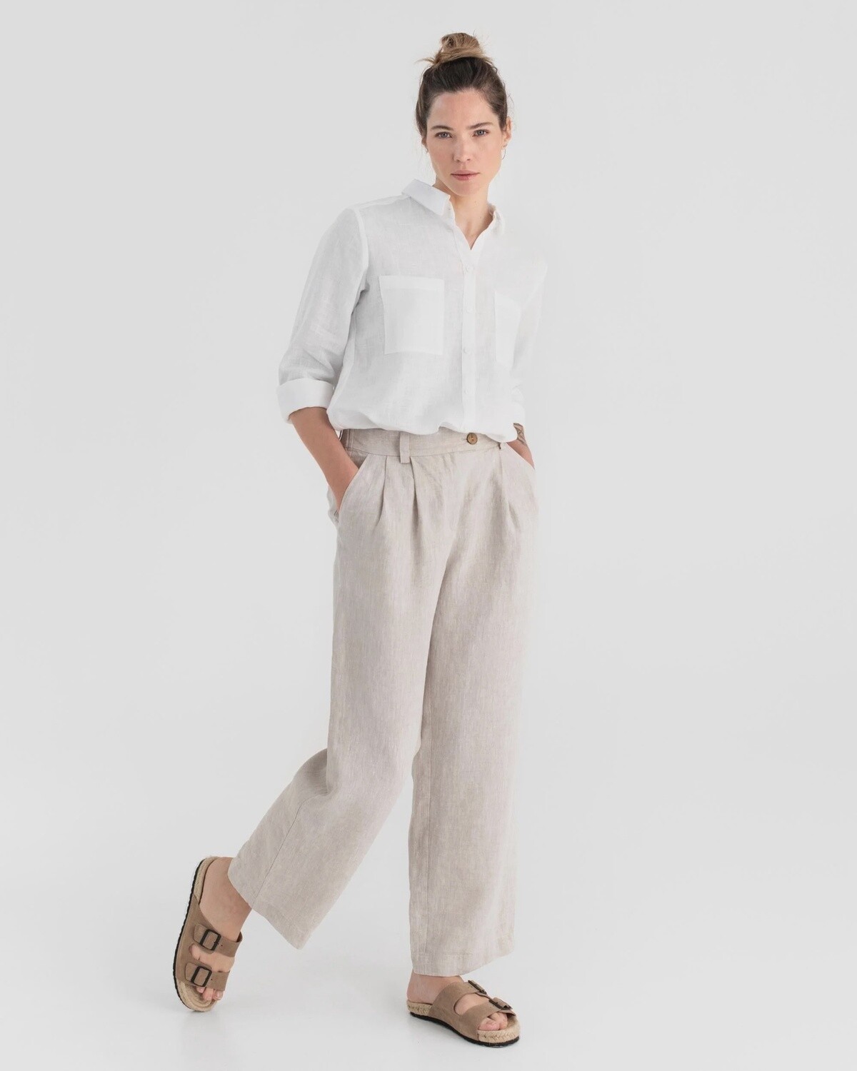Classic Pant Rome In Natural Melange