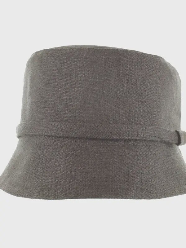 Linen Bucket Hat In Black