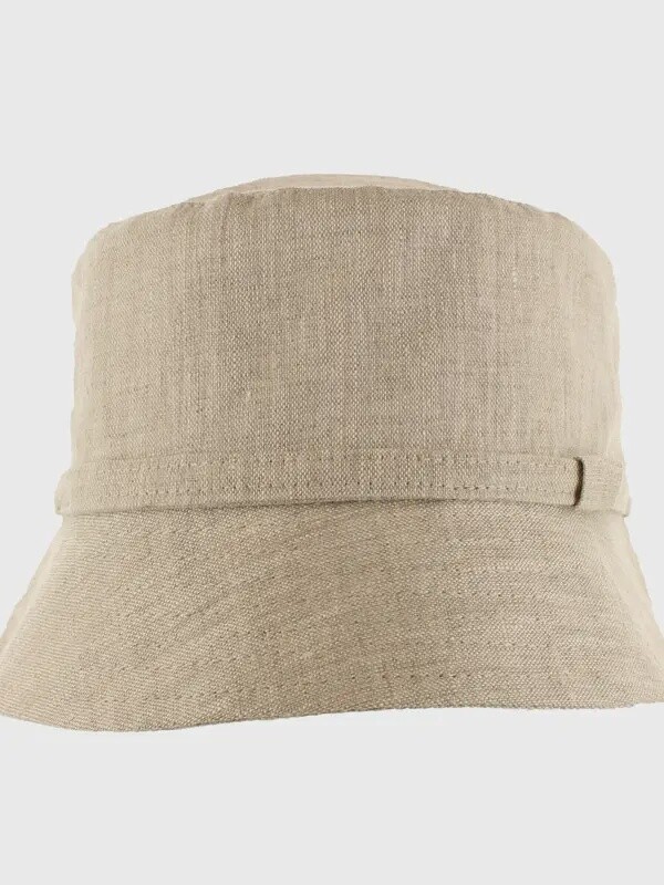 Linen Bucket Hat in Natural